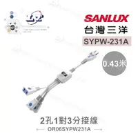 在飛比找蝦皮購物優惠-『聯騰．堃喬』SANLUX台灣三洋 電源 延長線 2孔1對3