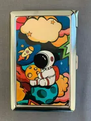 Outer Space D2 Cigarette Case with Built in Lighter Metal Wallet SP