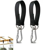 SquEqu 2 Pack Tree Swing Straps Hanging Kit 50cm 400lbs Heavy Duty Belt with Safer Lock Snap Hook Clip Carabiner Connector for Hammock Punching Bag Swings Chair Seat Gym Bar Handle Cable Outdoor