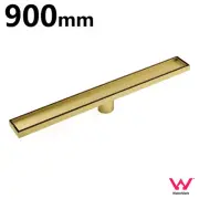 Watermark Brushed Gold 900mm Tile Insert Shower Grate Floor Drain 50mm Outlet
