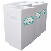 Reusable 4mil Corrugated Plastic Wedding Waste Bin Set of 6 - Just Married