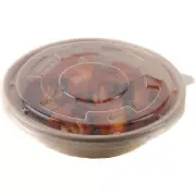 400 Ct. - Round Disposable Bowls with Microwavable Lids Natural Sugarcane 29oz.
