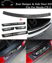 Outside Door Sill &Rear Bumper Plate ProtectorTrim Fits for Mazda CX-5 2017-2024