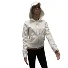 Fenty Puma By Rihanna Womens Velour Fitted Zip Up Track Jacket, Vanilla Ice, XS