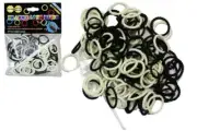 100 Pcs Braided Loom Bands Rubber Band with hook and S-Clasp