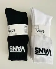 VANS 3-Pack white / black Cotton Cushion Crew Socks Men's M5.5-8/Women's L7-10