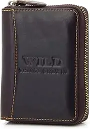 [ekavale] Men's Wallet with All-Round Zip - Men's Wallet with RFID Protection - Men's Leather Wallet, M, Coin Purse