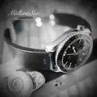 Müller&Son Horween Leather 20mm Black Watch Strap for Omega with "Snake Bites"
