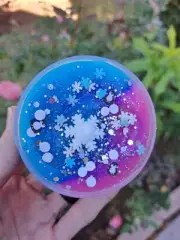 Yorkie Slime Shop - Mini Pink/Green Slime With Fimo Slices And Charm - 3 Oz