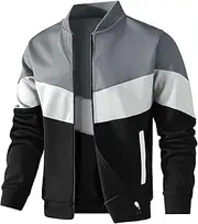 [Zaitun] Men's Lightweight Jacket Casual Bomber Jacket Colour Block Varsity Coat (S-2XL)