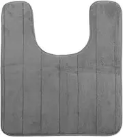 Healeved U-Shaped Toilet Mat - Dark Grey Anti Slip Mat for Bath Toilet, Super Water Absorption Bathroom Mats for Bathroom Commode Contour Rug(50x60x1cm)
