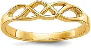 [JewelryWeb] 3 To 6mm 10k Solid Yellow Gold Free Form Knot Ring Size 7.00 Band Style-Ring for Women