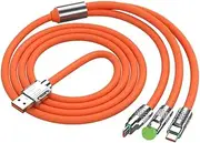 LYSYOL 3-in-1 USB Cable Offers 120W Fast Charging with connectors for USB C, Micro USB, and Lightning, Making it Suitable for Both iPhone and Android Devices