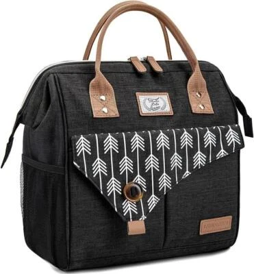Lunch Bag for Women Work Insulated Lunch Box Extra Large Lunch Tote Bag Wide-ope