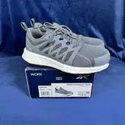 Reebok Fusion Flexweave Comp Safety Toe Work Sneakers Size 7.5 WIDE, Gray 0749