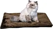Furhaven Small Cat Bed ThermaNAP Quilted Faux Fur Self-Warming Pad, Washable - Espresso, Small