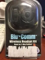 NEW-Blu Comm -Bluetooth Wireless Headset Kit for 2-Way Radios