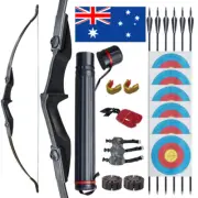57in Takedown Recurve Bow Kit Hunting &12x Arrows Set Archery Right Left Hand AU