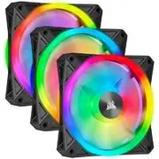 Corsair iCUE QL120 RGB 120mm PWM Fan - Three Pack with Lighting Node CORE