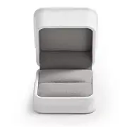White PU Leather Engagement Proposal Jewelry Ring Gift Box Ring Box