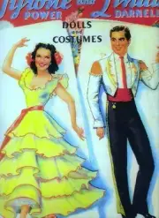 VINTAGE UNCUT 1941 TYRONE POWER & LINDA DARNELL PAPER DOLLS~#1 TOP REPRODUCTION