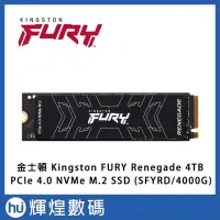 在飛比找Yahoo!奇摩拍賣優惠-金士頓 Kingston FURY Renegade 4TB