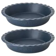 Fun Elements Ceramic Pie Pan, 9 Inch Pie Dish for Baking, Ruffled Pie Plate, ...