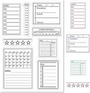 CRASPIRE Calendar Planner Label Stencils Clear Rubber Stamp Vintage Frame Transparent Silicone Seals Stamp for Journaling Card Making DIY Scrapbooking Handmade Photo Album Notebook Decor