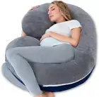 INSEN Pregnancy Pillow,Maternity Body Pillow with Velvet Cover,C Shaped Body Pil