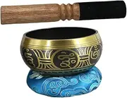 JOINPAYA 3pcs Set Buddhist Singing Bowl Set with Wooden Mallet Cushion Manual Tapping Meditation Bowls for Healing Creative Thinking Random Color