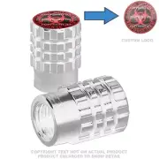 2 Silver Billet Aluminum Knurled Tire Valve Cap - ZOMBIE OUTBREAK RD - 142