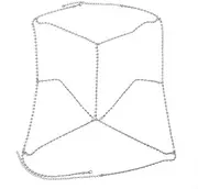 [VASANA] Silver Rhinestone Sexy Body Chain Crystal Belly Waist Chain Crossover Bikini Bra Chain Summer Beach Body Jewelry Accessories for Women, 88+10 cm/ 34.6+4 inch, Crystal, Rhinestones