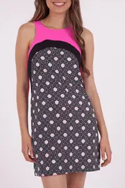 Tetris Shift Dress--BLU-1311BW4136