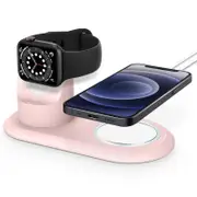 2 In 1 Charging Stands for Magsafe Apple Watch Charger-Pink