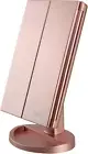 Tri-Fold Lighted Vanity Mirror with 21 LED Lights and 3 Magnification Options