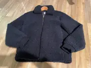 J Crew Crewcuts Girls Everyday Navy Sherpa Jacket Coat Lined Size 16 New