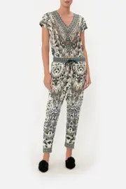 RIB WAIST RELAXED PANT SNOW WHISPERS LOUNGE