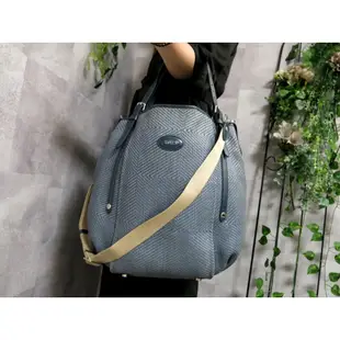 TOD'S G-BAG LINE EASY Raffia 牛仔藍色拉菲草編織 側肩背包(海軍風)，沒有防塵袋不介意再下標