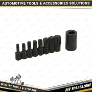 9 Pcs of PK Tool 1/2 Inch Drive Impact Star Bit Set with Adaptors - Cr-Mo