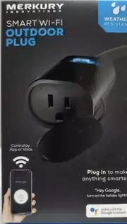 MERKURY INNOVATIONS SMART WI-FI OUTDOOR PLUG WEATHER RESISTANT