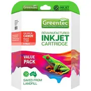 Greentec Canon CLI 526 Black and Colour 6 Ink Value Pack