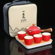 Ceramic Portable Travel Tea Set Chinese Kungfu Tea Set with 360 Rotation Teap...
