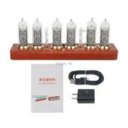 IN14 Glow Tube Clock Bluetooth Nixie Tube Alarm Clock With Solid Wood Base