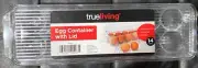 Trueliving Egg Container - 14 Egg Holder with Lid & Handle, Freezer Safe