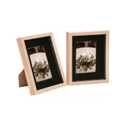 Nicola Spring Shadow Box Frames - 8 x 10" with 4 x 6" Mount - Light Wood/Black - Pack of 2
