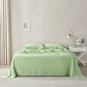 Natural Home Flax Linen Sheet Set Sage - King Single Bed