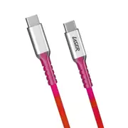 Laser 1M 60W USB-C to USB-C Fast Charging Cable - Rainbow Nylon Braided for Durability & High-Speed Sync