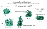 4cm Army Soldier Anzac Australian Soldiers Playset Kids Gift Gallipoli WW1 Egypt