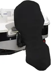 Full Outboard Boat Motor Engine Cover Dust Rain Protection Black - 3.5hp - 6hp. Waterproof Boat Motor Cover Upgraded Strong 600D Heavy Duty