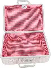 TEMPNAP 1pc Retro Handwoven Rattan Storage Suitcase for Home Versatile Picnic Basket Decorative Woven Box for Organizing and Home Decor